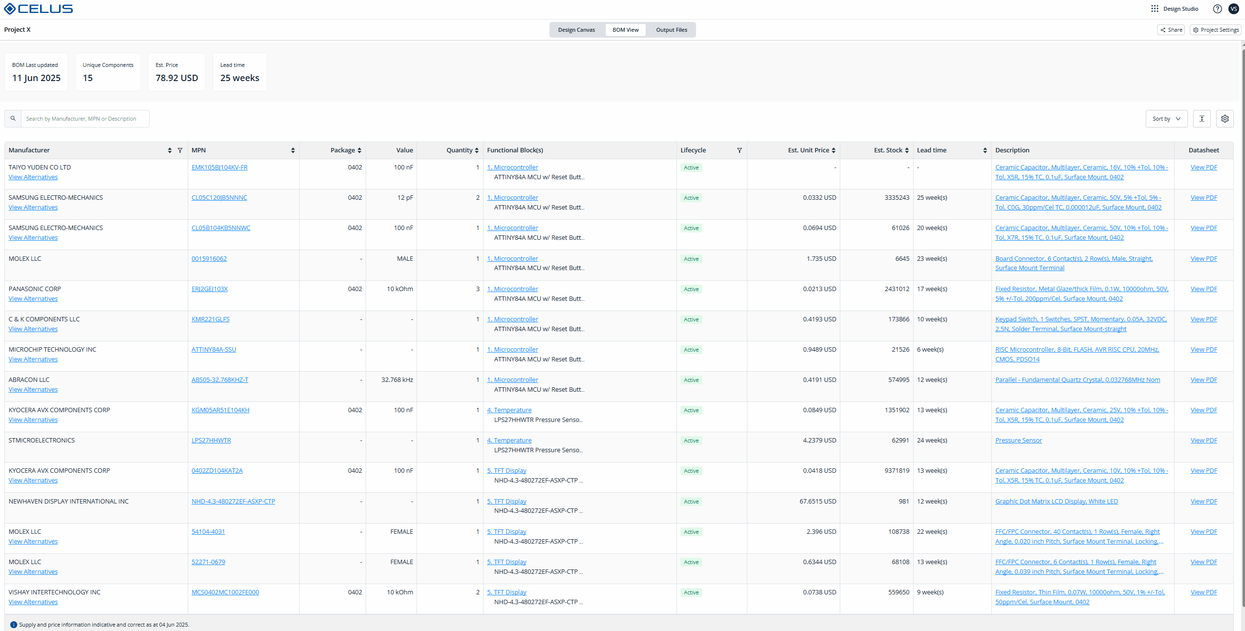 BOM View_Alternatives