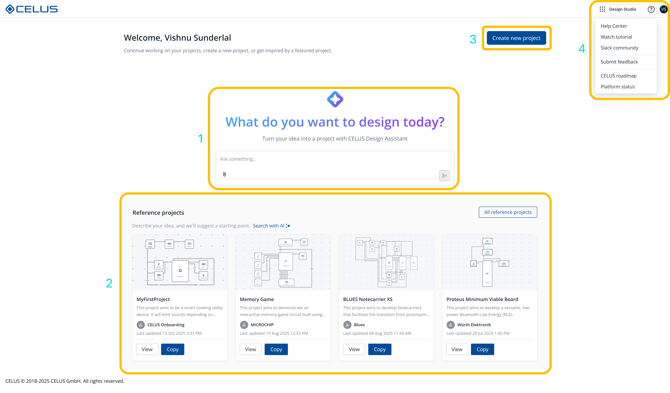 Featured Projects in Welcome Screen