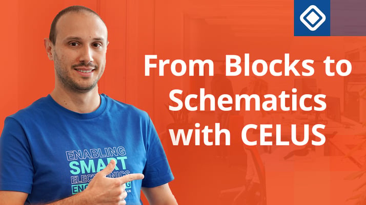 How does CELUS Design Studio generate schematics out of a block diagram?