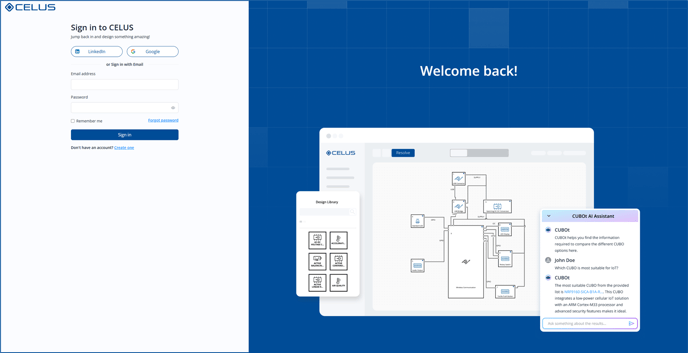 Sign in to CELUS Design Platform