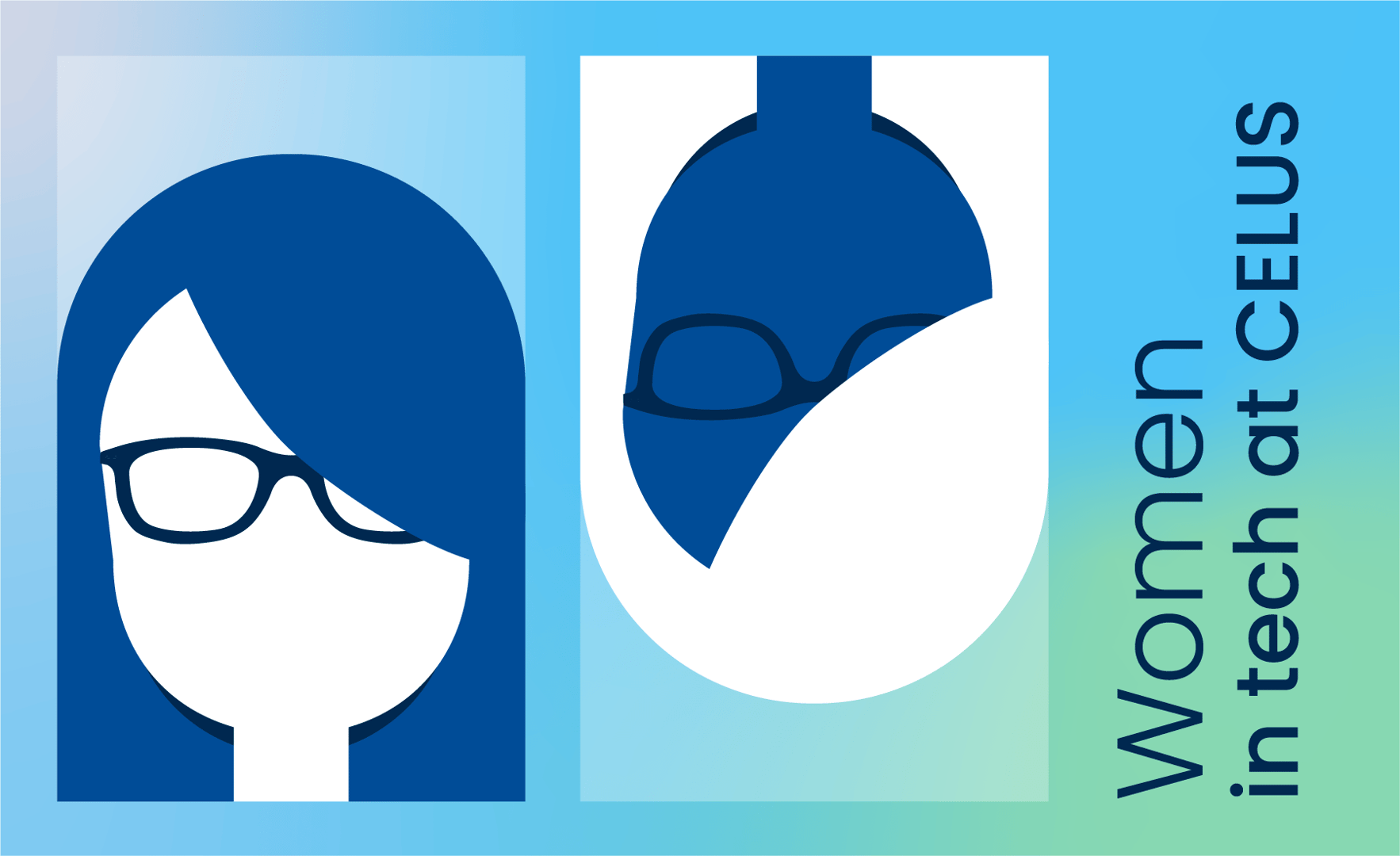 Two pictograms of women, one of them upside down